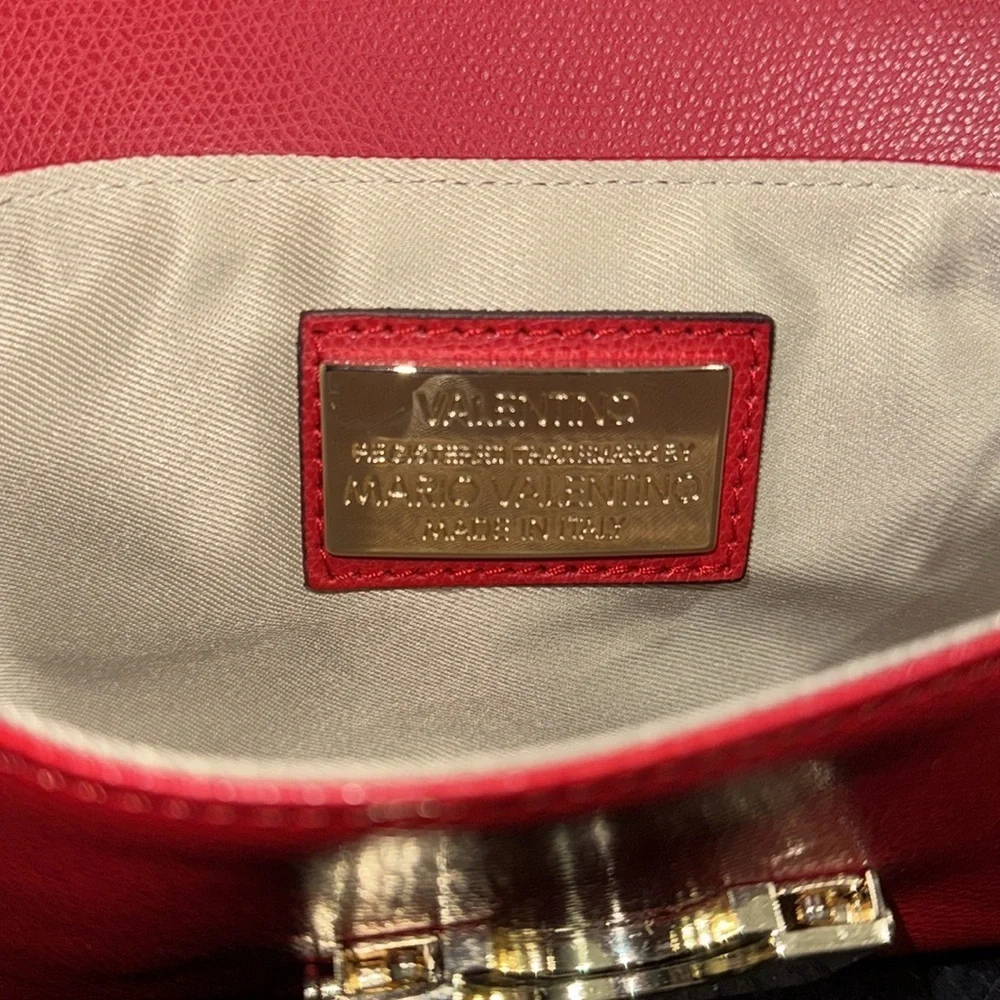 Valentino By Mario Valentino Lilou Bonbonniere Leather Crossbody Red - Picture 5 of 6